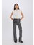 Siyah Şık Payetli Pantolon Flare Fit Yüksek Bel Standart Boy E1773AX24CW 2