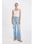 90's Wide Leg Yüksek Bel Geniş Paça Yırtık Detaylı Yıkamalı Jean Pantolon C8609AX24HS 2