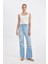 90's Wide Leg Yüksek Bel Geniş Paça Yırtık Detaylı Yıkamalı Jean Pantolon C8609AX24HS 4