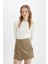 Regular Fit Normal Bel Kargo Cepli Gabardin Şort Etek D4991AX24AU 2