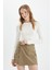Regular Fit Normal Bel Kargo Cepli Gabardin Şort Etek D4991AX24AU 4