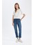 Mary Vintage Straight Fit Yüksek Bel Paça Ucu Kesik Bilek Boy Jean Yıkamalı Pantolon C7366AX24AU 2