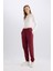 Bordo Jogger Eşofman Altı Cepli Beli Lastikli Bağcıklı Dar Paça Uzun Boy E5976AX25SP 1