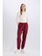 Bordo Jogger Eşofman Altı Cepli Beli Lastikli Bağcıklı Dar Paça Uzun Boy E5976AX25SP 2