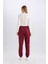 Bordo Jogger Eşofman Altı Cepli Beli Lastikli Bağcıklı Dar Paça Uzun Boy E5976AX25SP 5
