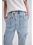 Kargo Jogger Yüksek Bel Bilek Boy Jean Yıkamalı Pantolon C1416AX24SM 5