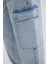 Kargo Jogger Yüksek Bel Bilek Boy Jean Yıkamalı Pantolon C1416AX24SM 7