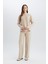 Triko Pantolon Wide Leg Geniş Bol Paça Selanik Kumaş Basic Düz D0361AX24AU 3