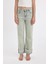 Straight Fit Yüksek Bel Katlamalı Paça Bilek Boy Jean Yıkamalı Pantolon D2965AX24HS 5