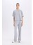 Wide Leg Geniş Paça Eşofman Altı Beli Lastikli Cepli Basic Düz D3759AX24AU 2