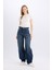 Baggy Fit Yüksek Bel Uzun Jean Yıkamalı Pantolon D0748ax25sp 1