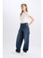 Baggy Fit Yüksek Bel Uzun Jean Yıkamalı Pantolon D0748ax25sp 2
