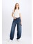 Baggy Fit Yüksek Bel Uzun Jean Yıkamalı Pantolon D0748ax25sp 3