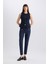Skinny Fit Yüksek Bel Cepli Düğmeli Düz Paça Kumaş Pantolon E5431AX25SP 6