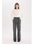 Pensli Palazzo Pantolon Wide Leg Geniş Bol Paça Kargo Cepli Yüksek Bel Basic Düz Standart Boy C2577AX24SP 4