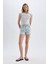 Mom Fit Yüksek Bel Dar Paça Jean Şort C0681AX24SM 2