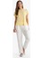 Wide Leg Cep Detaylı Esnek Belli Düz Paça Beyaz Pantolon F0994AX25SM 5