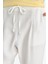 Wide Leg Cep Detaylı Esnek Belli Düz Paça Beyaz Pantolon F0994AX25SM 7