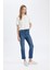 Mary Vintage Straight Fit Yüksek Bel Paça Ucu Kesik Bilek Boy Jean Yıkamalı Pantolon C7366AX24AU 3