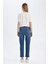 Mary Vintage Straight Fit Yüksek Bel Paça Ucu Kesik Bilek Boy Jean Yıkamalı Pantolon C7366AX24AU 7