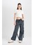 Coool Wide Leg Gabardin Pantolon Geniş Paça Normal Bel Basic Düz Bağcıklı Kargo Cepli B1205AX24AU 1