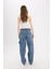 Baggy Fit Yüksek Bel Düz Paça Uzun Jean Pantolon D7963AX25SP 6