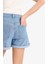 Normal Bel Yıkamalı Cepli Duble Paça Jean Şort E0701AX25SM 6