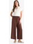 Culotte Esnek Belli Geniş Paça Kuşaklı Krinkıl Viskon Kapri Pantolon C9565AX25SM 2