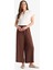 Culotte Esnek Belli Geniş Paça Kuşaklı Krinkıl Viskon Kapri Pantolon C9565AX25SM 3