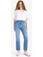 Crop Flare Fit Yüksek Bel Bilek Boy Jean Yıkamalı Pantolon E8018AX25SM 1