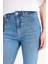 Crop Flare Fit Yüksek Bel Bilek Boy Jean Yıkamalı Pantolon E8018AX25SM 6
