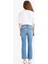 Crop Flare Fit Yüksek Bel Bilek Boy Jean Yıkamalı Pantolon E8018AX25SM 7