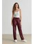 Jogger Cepli Yüksek Bel Standart Paça Suni Deri Pantolon V8072AZ24WN 1