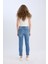 Lina Comfort Mom Yüksek Bel Bilek Boy Jean Yıkamalı Pantolon E3439AXNS 6