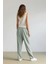 Jogger Pantolon Keten Görünümlü Cepli Yüksek Bel Düz Paça R0433AZ25SP 7