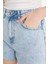 Mom Fit Yüksek Bel Paça Ucu Kesik Jean Şort 6