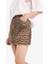 Coool Leopar Desenli Normal Bel Gabardin Mini Etek E4398AX25SP 7