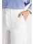 Wide Leg Geniş Bol Paça Cepli Beyaz Basic Düz Gabardin Pantolon C4528AX24SM 5