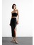 Slim Fit Dar Kesim Payetli Yırtmaçlı Midi Etek F8417AX25SM 2