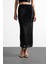 Slim Fit Dar Kesim Payetli Yırtmaçlı Midi Etek F8417AX25SM 3
