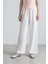 Wide Leg Çift Cepli Yüksek Bel Geniş Paça Beyaz Palazzo Pantolon F2662AX25SM 6