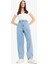 Carrot Fit Beli Lastikli Bilek Boy Jean Yıkamalı Pantolon E1686AX25SM 3
