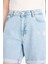 Boyfriend Yüksek Bel Yıkamalı Duble Paça Jean Şort 6