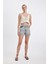 Mom Fit Yüksek Bel Kesik Uçlu Paça Jean Şort B7684AX24HS 1