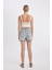 Mom Fit Yüksek Bel Kesik Uçlu Paça Jean Şort B7684AX24HS 7