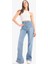 Slim Flare Yüksek Bel Düz Paça Uzun Jean Pantolon D7974AX25SP 2