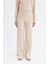 Regular Beli Lastikli Basic Düz Fit Fitilli Kaşkorse Geniş Paça Pantolon D7437AX24WN 6