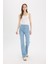Slim Flare Yüksek Bel Düz Paça Uzun Jean Kar Yıkamalı Pantolon D7973AX25SP 2