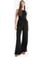 Wide Leg Çift Cepli Beli Lastikli Standart Boy Keten Karışımlı Siyah Pantolon E1981AX25SM 1