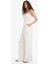 Wide Leg Çift Cepli Beli Lastikli Standart Boy Keten Karışımlı Beyaz Pantolon E1981AX25SM 2